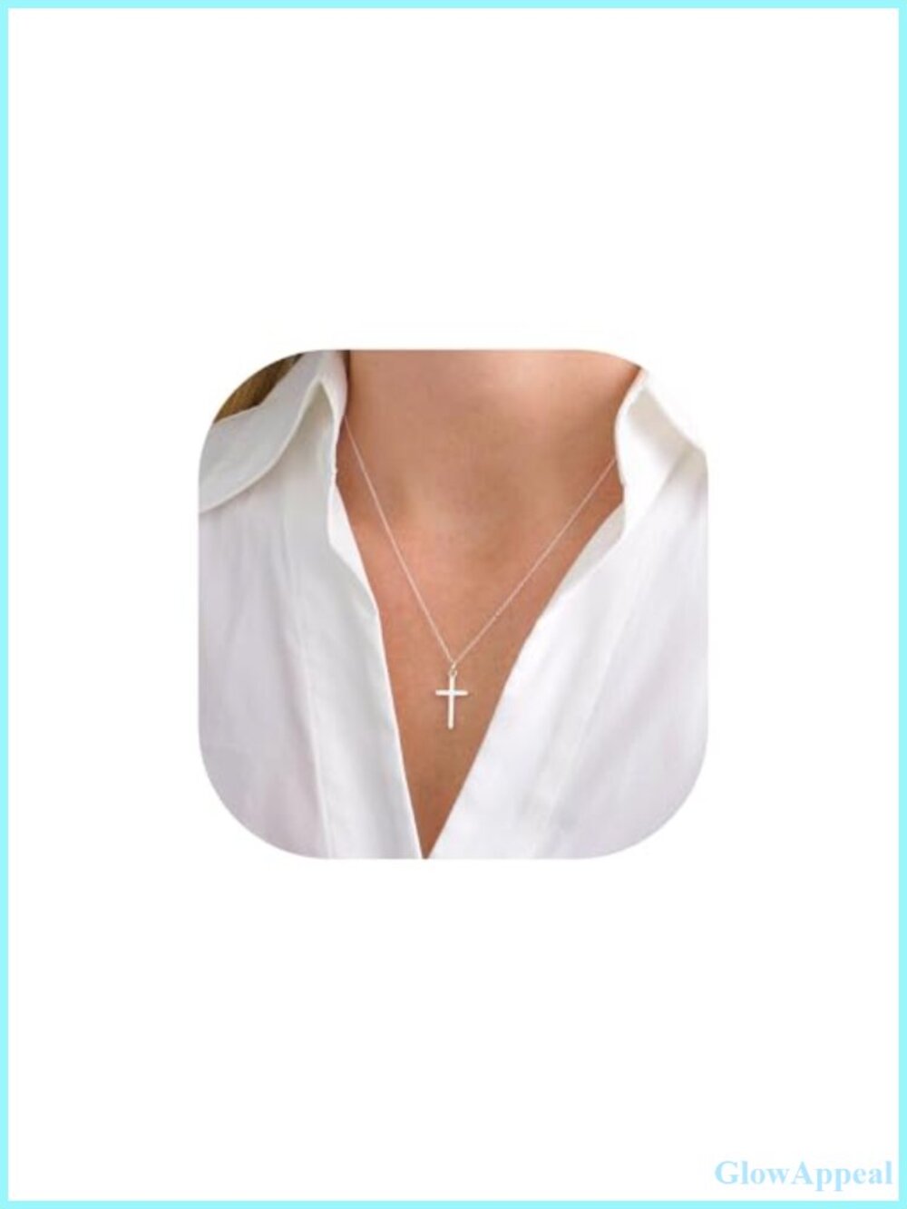 Cross Necklace Titanium Steel 16+2" Adjustable Cable Chain Lobster Clasp